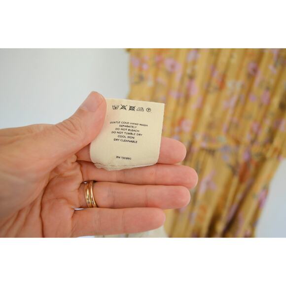 Spell & The Gypsy Wild Bloom Short Sleeve Dress Long Maxi Golden X Small - Picture 9 of 9